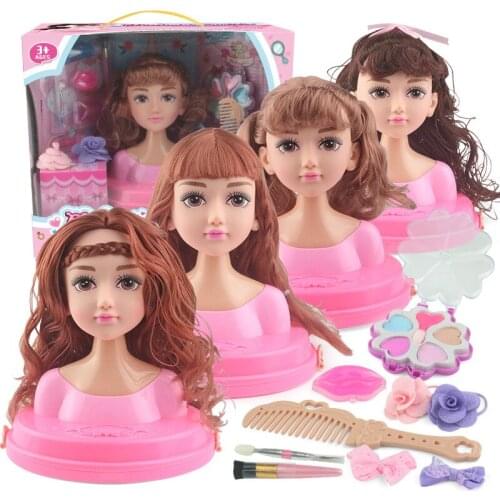 Half Body Can Make Up Hairdressing Princess For Barbie Doll Gift Set with Make Hairstyle Accessories Handmade Toys Gift for Girl