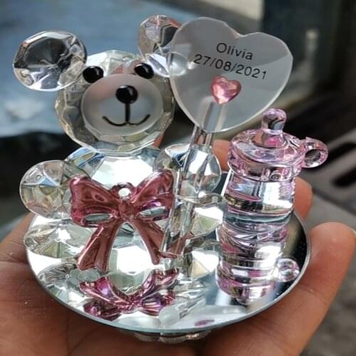 Personalized K5 Crystal Bear Nipple Baptism Baby Shower Souvenirs Party Christening Giveaway Gift Wedding Favors and Gifts
