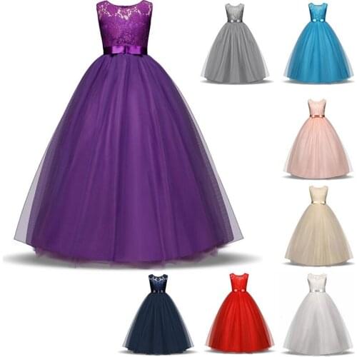 Baby Princess Dress for Girls sleeveless Summer formal Wedding Birthday Party Lace Dresses Childrens Costume Teenager dress