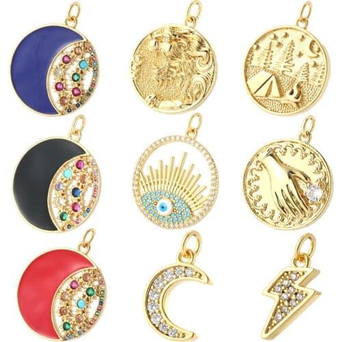 Star Moon and Turkish Evil Bllue Eye Charms for Jewelry Making Supplies Diy Earrings Supplies Diy Pendnat Necklace Accessories