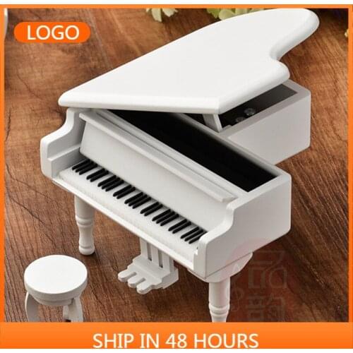 Supply wooden grand piano simulation music box music box crafts home decoration festival music box anime