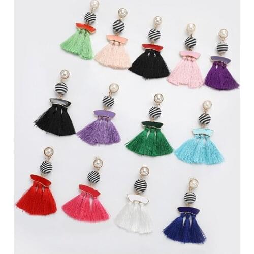 JOUVAL Fashion Long Drop Dangle Fringe Earrings For Women Tassel Earrings Female Boho Statement Brand Jewelry Lady Accessories