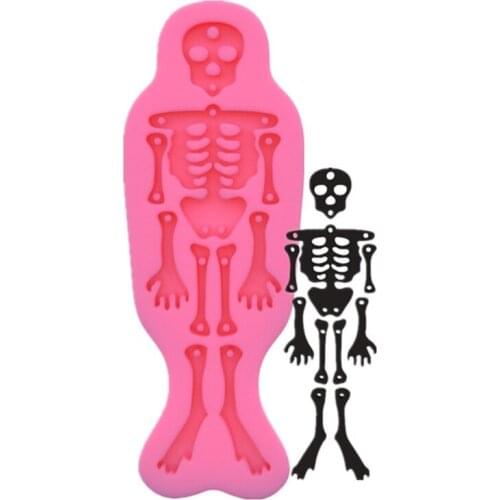 Skeleton Shape Keychain Resin Mold Key Chain Earrings Pendants Silicone Mould