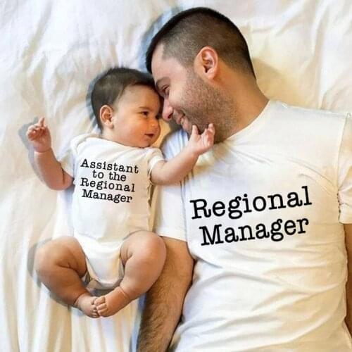 Regional Manager Assistant to the Regional Manager Funny Family Macthing Tshirts Daddy and Me Shirts Outfits Fathers Day Gifts