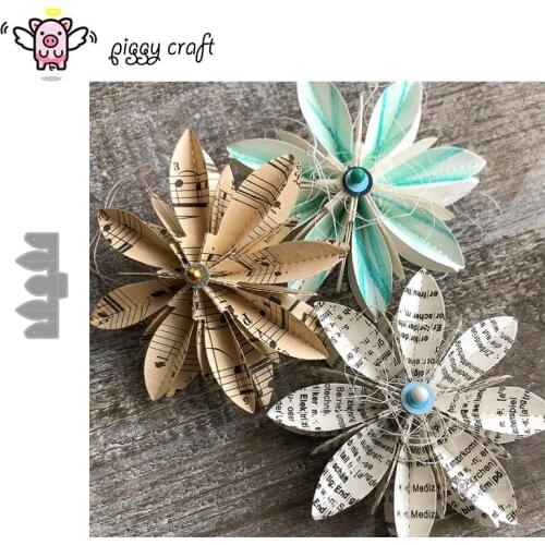 Piggy Craft metal cutting dies cut die mold Folded flower decoration Scrapbook paper craft knife mould blade punch stencils dies