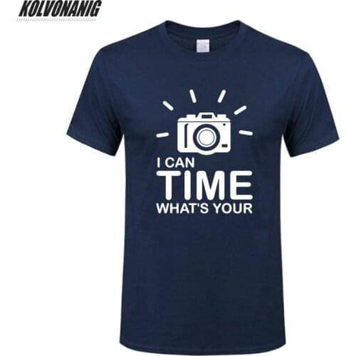 I CAN TIME WHAT IS YOUR Photography Graphic Tee Funny Oversize Anime T-Shirt For Men 100% Cotton Short Sleeve T Shirts Shoto