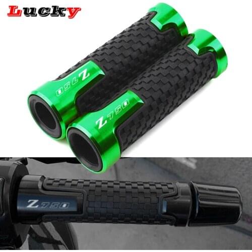 Z750 Logo Motorcycle CNC Aluminum Anti-Slip Handle Bar Handlebar Hand Grip High Quality For Kawasaki Z-750 Z750R Z750S 2015-2020