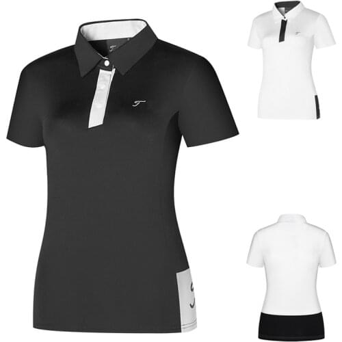 Womens Golf Short-Sleeved Breathable and Quick-Drying Wicking T-Shirt Polo Shirt Summer Fashion Slim Short-Sleeved