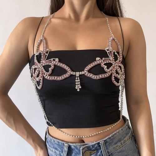 Woman Sexy Jewelry Cute Butterfly Body Chain Bikini Belly Chains Beach Punk Rave Party Decorations Women Goth Accessories