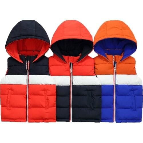 Winter Vest for Girl Baby Hoodies Outerwear Children Vest Boys Cotton Padded Bodywarmer Kids Clothes Sleeveless Jacket Warm Coat