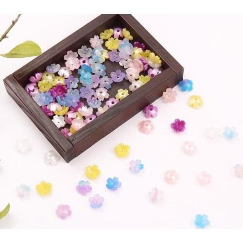10pcs/lot new arrivals acetate small flower-shaped beads spacer beads for DIY antique hair accessories handmade materials
