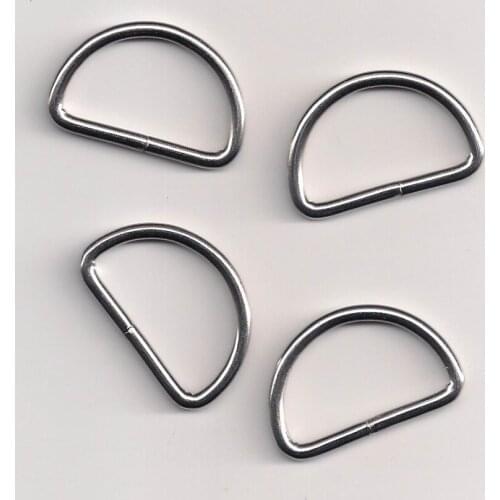 1000pcs/pack 1"(25mm) Customized Nickel Plated D Ring Semi Ring Ribbon Clasp Knapsack Belt Buckles
