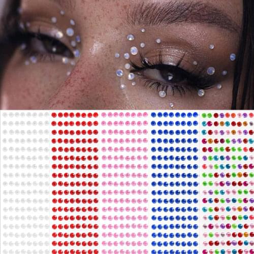 12 Colors Face Diamond Sticker Eyes Tattoo Jewels Party Festival Decoration Makeup Acrylic Crystal Nail Rhinestones Stickers