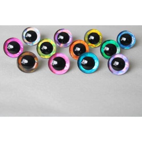 20pcs 12kinds colors 14mm 16mm 18mm 20mm 25mm 30mm 35mm Trapezoid toy eyes 3D COLORFUL SAFETY DOLL EYES FOR DIY CRAFT--D12