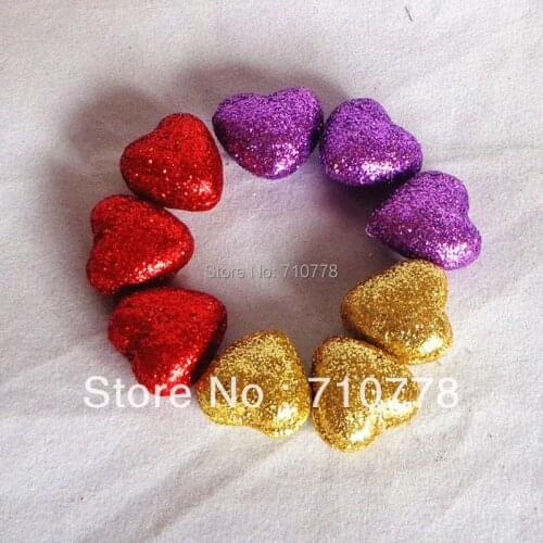 50PCS Diy candy box heart PE foam glitter powder wedding decoration shining powder heart