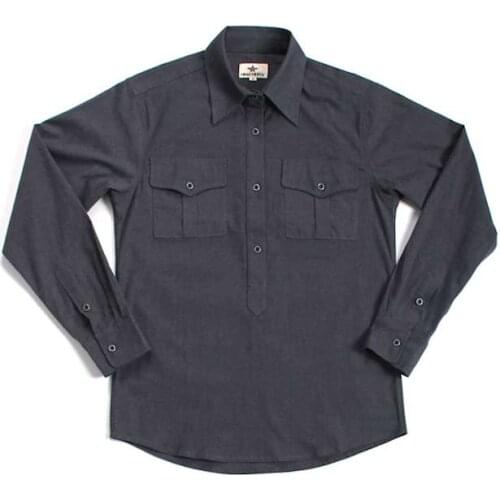 Army fans German grey heavy-duty Gray shirt mens Formal long-sleeved pullover Shirt flannel WW2 warrior Retro Military costume