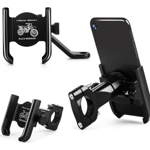 Aluminum Alloy Motorcycle Bike Phone Holder Bicycle GPS Bracket Bike Support Clip Mirror Bicycle Handlebar Mobile Phone Holder