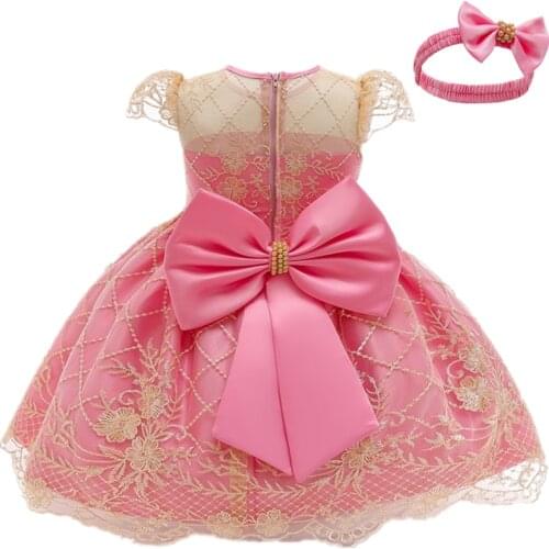 1 Year Old Baby Girls Party Dress For Toddler Kid 2St Birthday Tutu Lace Princess Dress Newborn Christening Gown Infant Clothing