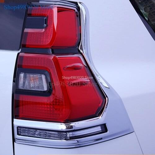For Toyota Land Cruiser Prado 150 2018 2019 Exterior Accessories Chrome Car Rear License Frame Plate Cover Trim Protection Case