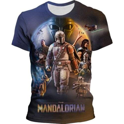 The Mandalorian Mens Oversized T Shirt Marvel 3D Print Summer Women Short Sleeve T-shirts Harajuku Cool Children Tee Tops