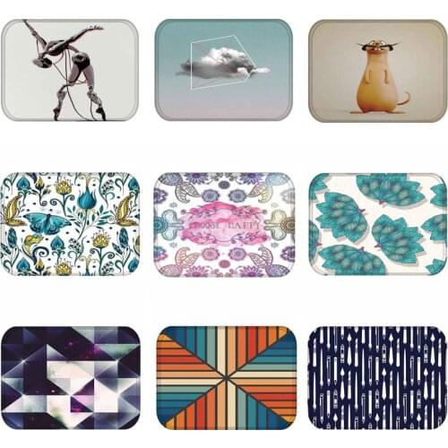 Geometric Creative Kitchen Mat Slip Resistant Bathroom Tapete Washable Living Room Hallway Bedroom Animal Entrance Doormat