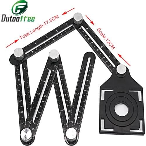 6 Fold Ruler Aluminum Alloy Measuring Tool Tile Hole Locator For Mud Tile Shop Paste Floor Tile Glass Vientiane Universal Hole