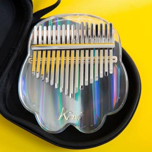 Kimi 17key Kalimba bag Acrylic Crystal Transparent Rainbow Cat Claw Thumb piano Musical Instrument Xylophone vibraphone Keyboard