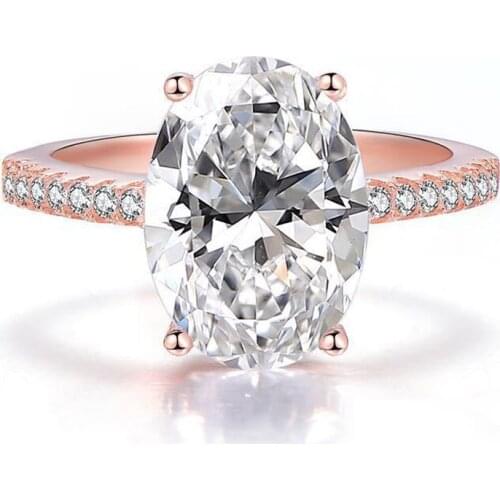 100% 925 Sterling Silver Created 9*13mm Oval 9 Carat Anniversary Rings For Women High-end Party Jewelry Fine Jewelry Gift