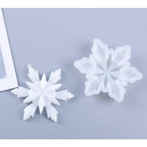 Crystral Mirror Mold Snowflake Pendant Jewelry Making Silicone Mold DIY Handmade Resin Crafts Casting Mould
