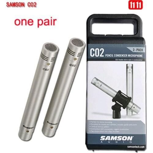 Pair Samson c02 small diaphragm condenser microphone piano percusses stereo music pick up microphone pencil type for recording