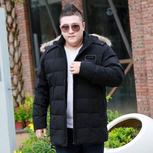 Mens Winter Hooded With Large Fur Collar Cotton Detachable Cap Thickened Long Section Collar jacket Suitable minus 35 degrees