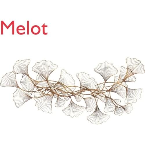 Wall Decorations Wrought Iron Pendant Living Room Wall Three-Dimensional Creativity Ginkgo Leaf Ornaments