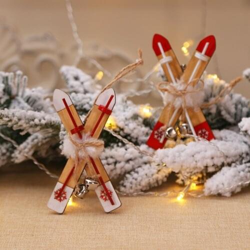 New Year 2022 The New Christmas Tree Wooden Christmas Ornaments Hanging Pendants Xmas Decoration for Home Party DIY Noel Gifts