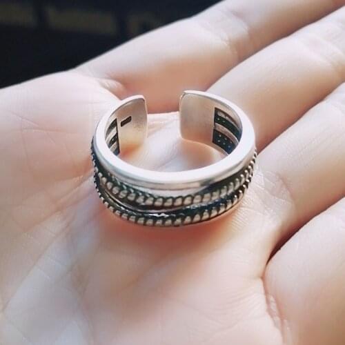 Charming Open Lines Ring for Women Vintage Boho Party Rings Gothic Punk Jewelry Gifts for Girls 2021