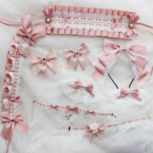 Origional Hand Made Lolita Accessories Small Hair Band Hand Cuff Side Clip KC Hair Accessories Headdress