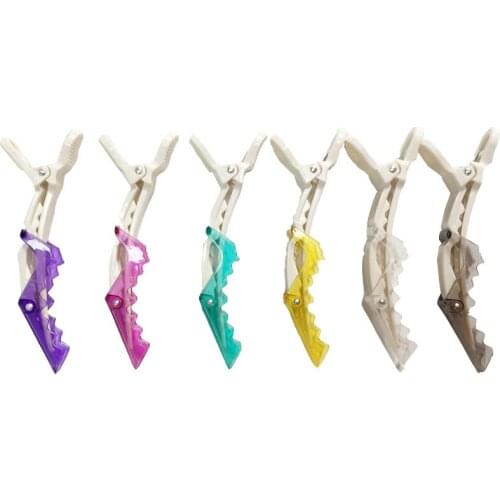 Professional 6Pcs/Set Crocodile Crystal Hair Clip Hairpin Styling Tool Hairdresser Clippers Accessories Women Coloring