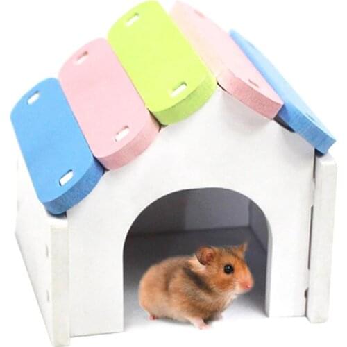 Small Animal Hamster House Colorful Pet Hamster Hideout Exercise Toy Hut Washable Plastic House Cage For Squirrel Guinea Pig Rat