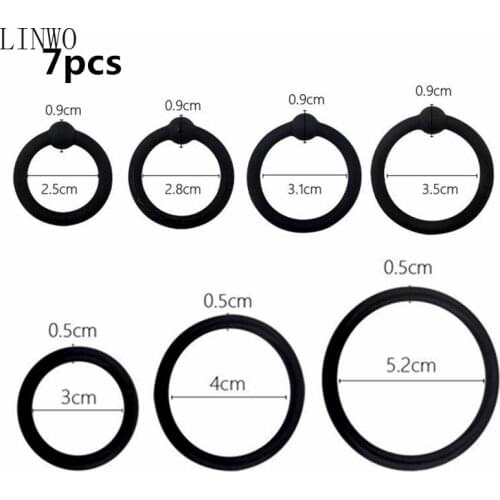 LINWO Silicone Penis Ring Ejaculation Delay Cock Dick Erection Cockring Male Chastity Adult Sex Toys for Men Lock Sperm Trainer
