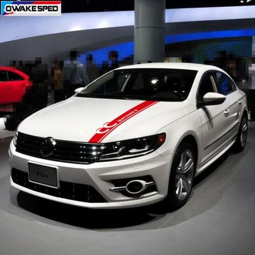 Sport Stripes Car Hood Bonnet Sticker For Volkswagen-Passat CC Auto Engine Cover Decor Vinyl Decal Tuning Accessories