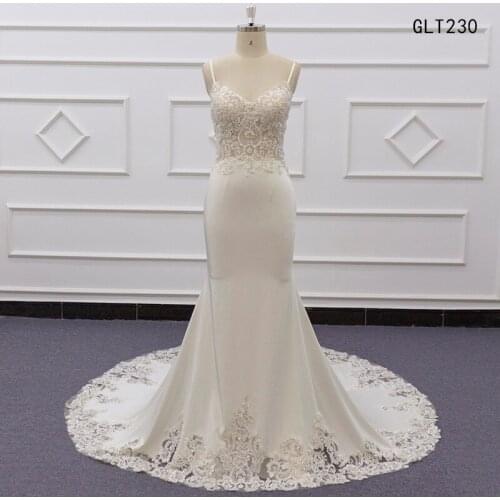 Mermaid Wedding Dress 2021 Sexy Wedding Gown Spaghetti Straps Robe De Mariee vestido de noiva Embroidery Pattern Beads GLT230