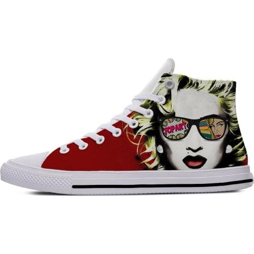 Madonna Pop Singer Music Funny Fashion Popular Casual Canvas Shoes High Top Lightweight Breathable 3D Print Men Women Sneakers