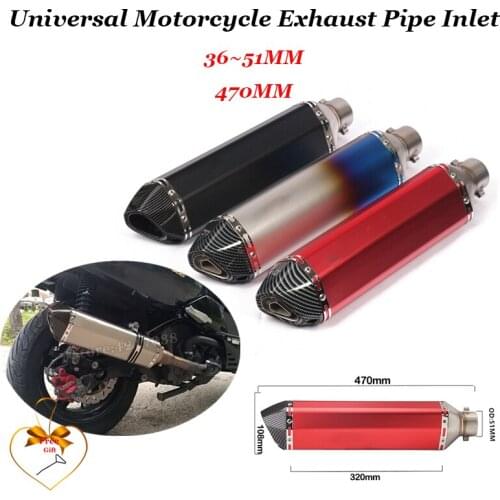 Universal Motorcycle Exhaust Pipe Inlet 36~51MM pot echappement moto Left and right Motorbike Escape Muffler DB Killer Removable