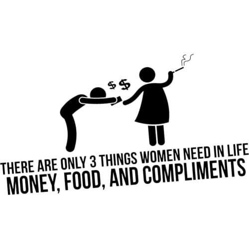 25cm wide Funny Text Money Food Compliments Vinyl Sticker Car Decal Rear Windshield Art Pattern Decor Bumper Decoration L309