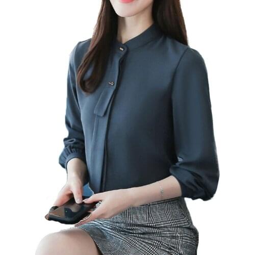 Блузки с воротником стойка VOLOCEAN China At AliExpress