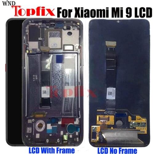 6.39'' AMOLED Original LCD For Xiaomi Mi 9 LCD Display Touch Screen Digitizer Assembly With Frame For Mi9 M1902F1G Display