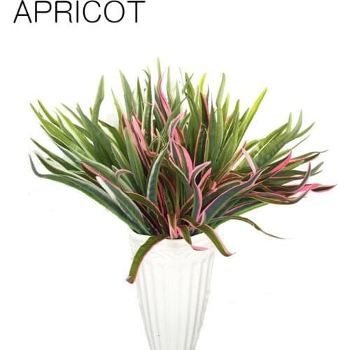 APRICOT Artificial silk 1 Bundle Orchids Fake Flower Arrange Table Wedding Home Decor Party accessory Grass