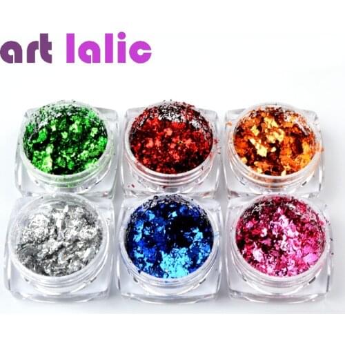 1 Box Nail Art Chameleon Flakes for Nails Glitter Power Sequins Powder Mirror Chrome Foil Nail Powder Shinning Nail Dust