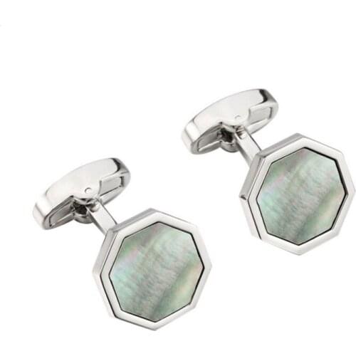 1 Pair Shell Stone Metal Cufflinks Sleeve Pin Noble Exquisite French Style Shirt Pins Fashion Jewelry