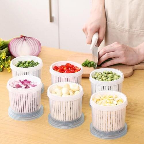 1pcs Drain Box, Kitchen Vegetable Plastic Storage Box, Onion Green Storage Refrigerator Drain Sealed Box W1F0