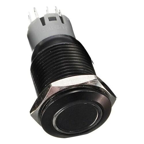 12V Metal Angel Eye LED Car illuminated Latching Type 16mm Push Button Switch(black+whtie)
